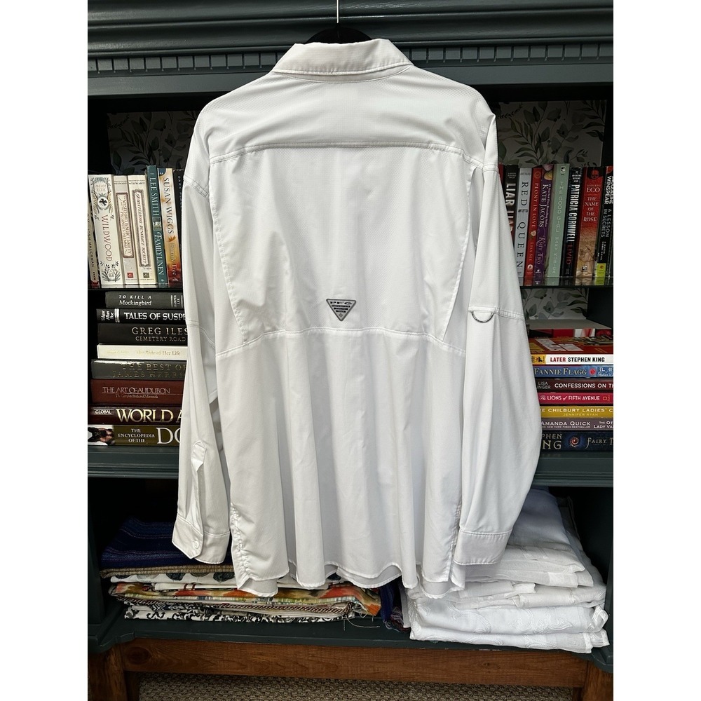 Columbia PFG Shirt Mens 2XL White Button Up Fishing Performance Vented Long Slv - Picture 8 of 14